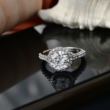 LUXURIANT SGL zertifizierter SI-GH Labor Diamant Ring, 925 Silber rhodiniert - 3 ct.