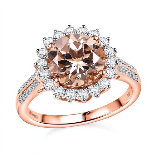 AAA Morganit, Weißer Diamant Ring 417 Gold (Größe 19.00) ca. 3,92 ct image number 0