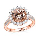 AAA Morganit, Weißer Diamant Ring 417 Gold (Größe 19.00) ca. 3,92 ct