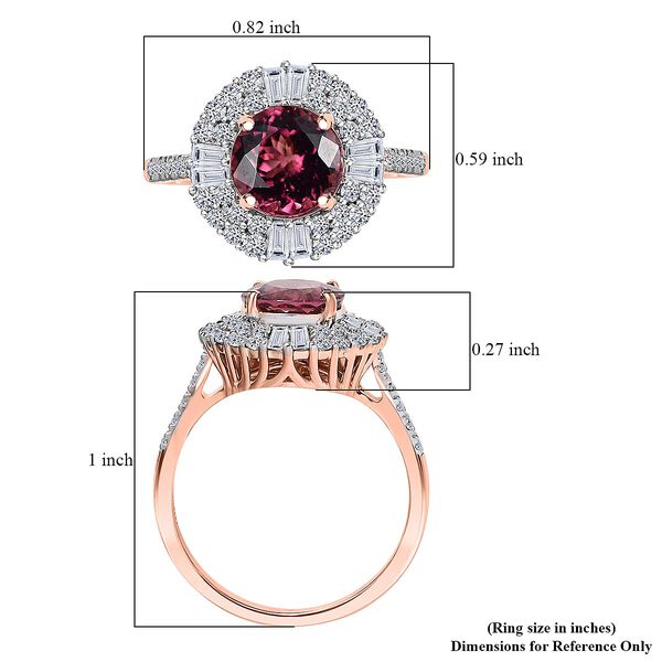 LUXURIANT DIAMOND - AAA Rosa Granat, Lab Grown Diamant Ring 417 Gold (Gr&ouml;&szlig;e 18.00) ca. 3,55 ct image number 5