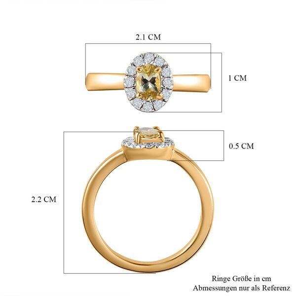 AA natürlicher, goldener Tansanit und Zirkon-Ring - 0,74 ct. image number 7