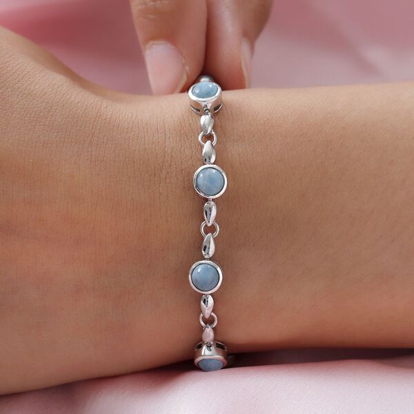 Larimar Armband, ca. 19 cm, 925 Silber platiniert ca. 6,63 ct image number 3