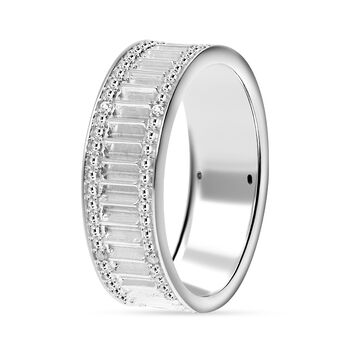 Wei&szlig;er Diamant Ring 925 Silber platiniert (Gr&ouml;&szlig;e 18.00)