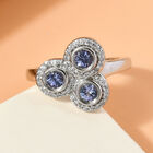 Tansanit und Zirkon-Ring, 925 Silber platiniert  ca. 0,86 ct image number 1