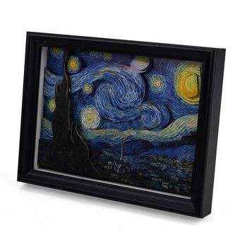 LIVMORE 3D DIY Bilderrahmen Bastelset Sternennacht Motiv 22 x 13 x 17 cm Blau