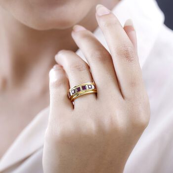 Afrikanischer Rubin (Fissure gef&uuml;llt) Ring, 925 Silber vergoldet, (Gr&ouml;&szlig;e 16.00), ca. 1.97 ct