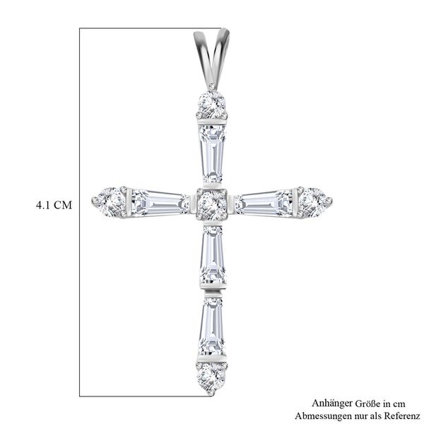 Weißer Zirkonia Anhänger 925 Silber rhodiniert image number 6