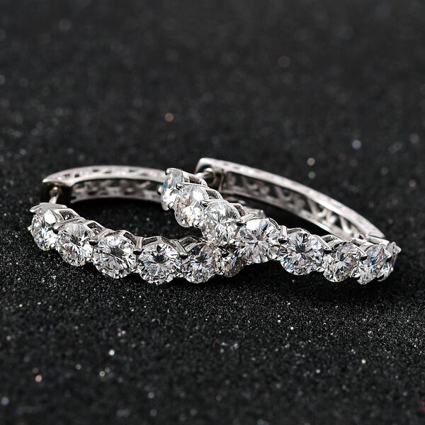 Moissanit Ohrringe, 925 Silber platiniert - 7,02 ct. image number 6