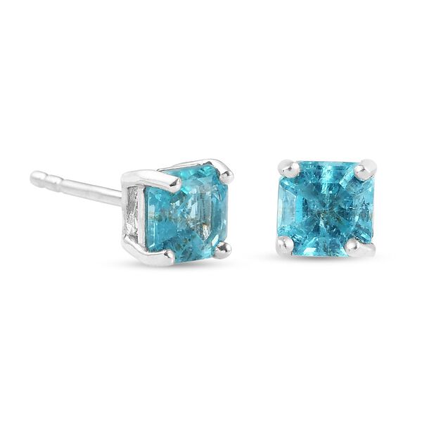 Paraiba Apatit Ohrstecker 925 Silber platiniert ca. 1,17 ct image number 4
