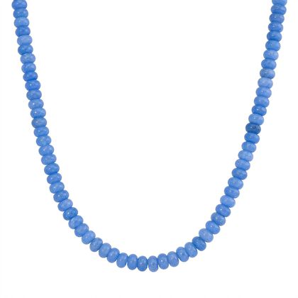 Blaue Quarzit Halskette, ca. 45cm mit 5cm extender, ca. 230.00 ct
