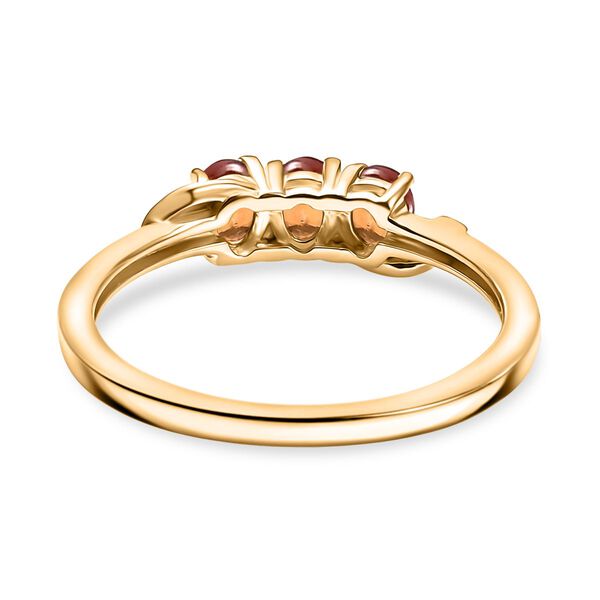 AA Orange Saphir Ring 925 Silber 750 Gelb Vergoldet (Gr&ouml;&szlig;e 16.00) ca. 0,77 ct image number 6