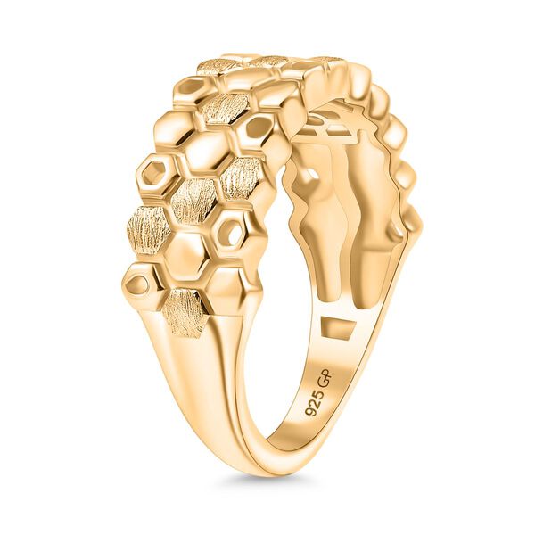 GP Trionfo Honeycomb Kollektion - Kanchanaburi Blauer Saphir Ring 925 Silber 750 Gelb Vergoldet (Größe 17.00) image number 6