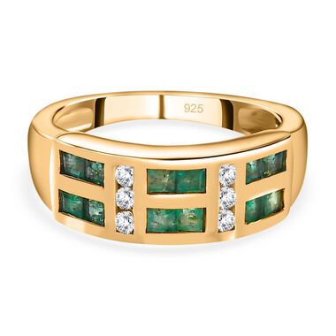 Kagem sambischer Smaragd und Zirkon-Ring - 0,84 ct.