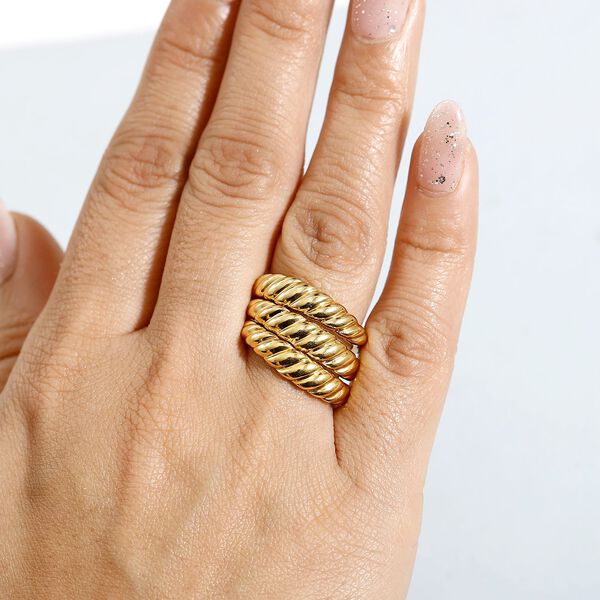 3er-Set strukturierte Stacking-Ringe image number 3