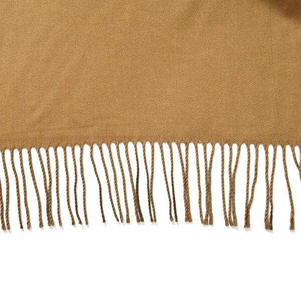 Supersoft Doppelgewebter Schal mit Fransen, Kamel image number 3