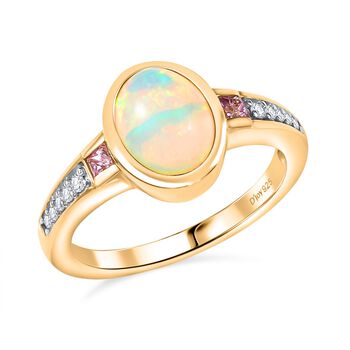 D&rsquo;Joy Nat&uuml;rlicher, &auml;thiopischer Welo Opal, rosa Saphir und Zirkon Ring - 1,36 ct.