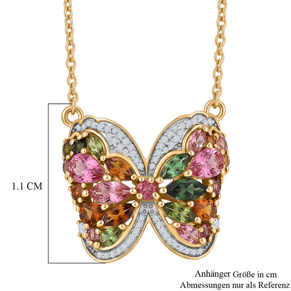 D'Joy AA Mehrfarbig-Turmalin Halskette ca. 45 cm 925 Silber 750 Gelbgold vermeil ca. 3,34 ct. image number 5