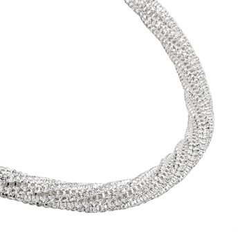 2er Set - Wei&szlig;es Kristall Ohrringe und Halskette Schmuckset, reines Messing