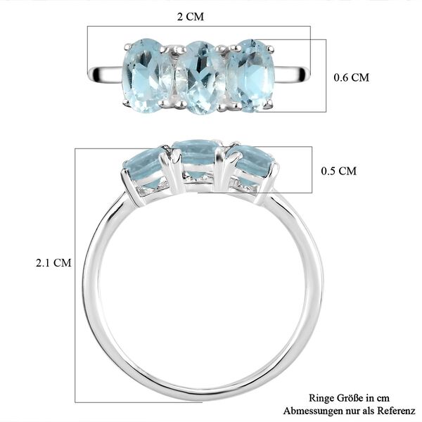 Himmelblauer Topas Ring, 925 Silber (Gr&ouml;&szlig;e 16.00) ca. 1,68 ct image number 7