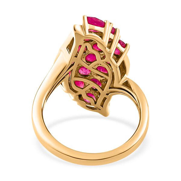 Afrikanischer Rubin (Fissure gefüllt) Ring, 925 Silber vergoldet (Größe 21.00) ca. 4.01 ct image number 6