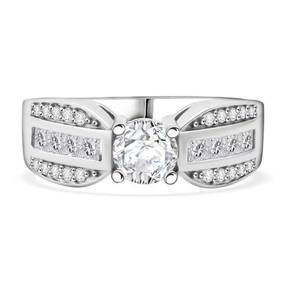 Lustro Stella Wei&szlig;er Zirkonia Ring 925 Silber rhodiniert (Gr&ouml;&szlig;e 17.00)