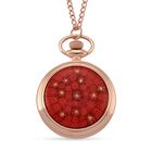 STRADA - Rotes Murano-Stil Glas PC21S Japanisches Uhrwerk,  91.4 cm Eisen Rose