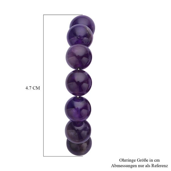 Afrikanische Amethyst Creolen, Edelstahl, ca. 95.00 ct image number 5