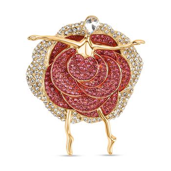 Mehrfarbige Kristall-Brosche, Ballerina