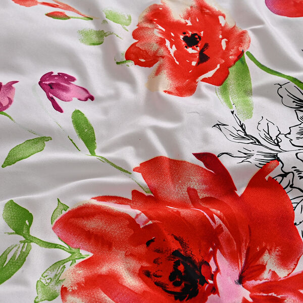 Set of 6 sheet set  75gsm 100% polyester A side: flower print, B side:math color solid color duvet cover: 135*200cm*2pcs pillowcase:40*80cm*2pcs -pillowcase:80*80cm*2pcs  image number 4