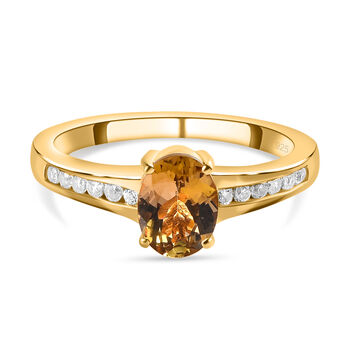 Nat&uuml;rlicher, goldener Tansanit und Zirkon-Ring - 1,22 ct.