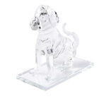 Dekorativer TZ Weiß Kristallglas Hund auf quadratischem Ständer, Größe: 12x6x15 cm image number 0