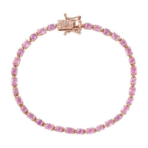 D’joy Ilakaka Rosa Saphir (Fissure gefüllt) Armband ca. 19 cm 925 Silber 750 Roségold Vermeil ca. 7,08 ct. image number 0
