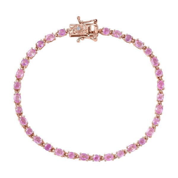 D joy Ilakaka Rosa Saphir (Fissure gefüllt) Armband ca. 19 cm 925 Silber 750 Roségold Vermeil ca. 7,08 ct. image number 0