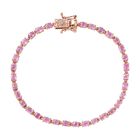 D’joy Ilakaka Rosa Saphir (Fissure gefüllt) Armband ca. 19 cm 925 Silber 750 Roségold Vermeil ca. 7,08 ct.