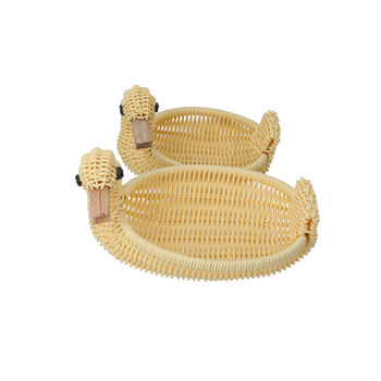 2er-Set Rattan-Korb, Ente