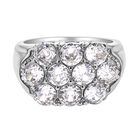 Weißer Zirkonia Ring, reiner Edelstahl (Größe 16.00)