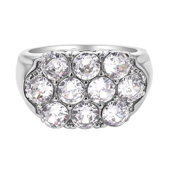 Wei&szlig;er Zirkonia Ring, reiner Edelstahl (Gr&ouml;&szlig;e 16.00)