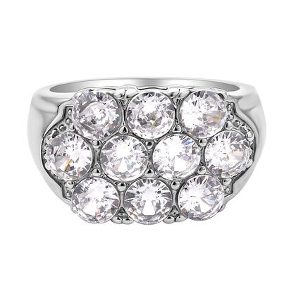 Wei&szlig;er Zirkonia Ring, reiner Edelstahl (Gr&ouml;&szlig;e 16.00)