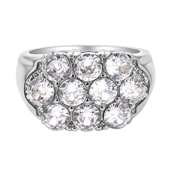 Weißer Zirkonia Ring, reiner Edelstahl (Größe 16.00) image number 0