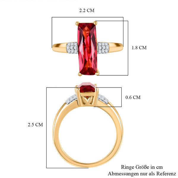 D'Joy Labor Padparadscha Saphir und Zirkon Ring - 5 ct. image number 6