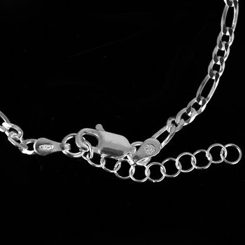 Italienisches Figaro-Armband ca. 18 cm + 2.5 cm Extender, 925 Silber Armband ca. 2,40g