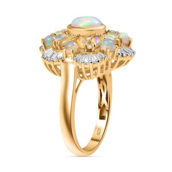 Ballerina Bloom AA Natürlicher, äthiopischer Welo Opal Ring 925 Silber 750 Gelbgold Vermeil (Größe 17.00) ca. 3.11 ct image number 5