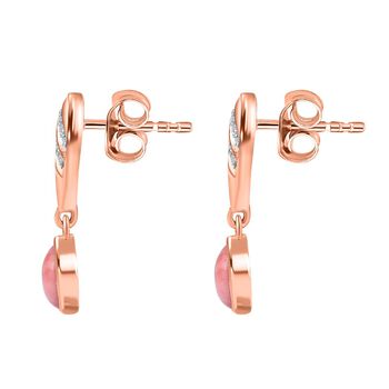 AAA Oregon Pfirsich Opal und Zirkon Ohrringe - 1,20 ct.