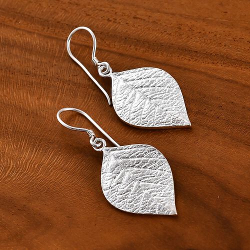 Royal Bali Kollektion - Blatt Ohrringe in 925 Silber image number 1