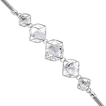 Wei&szlig;e Kristall-Halskette, 50 cm - 5 ct.