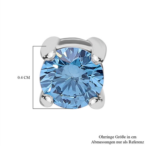 LUXURIANT DIAMOND- SI blaue Labor Diamant Ohrringe - 0,50 ct. image number 4