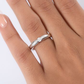 Moissanit Ring 925 Silber platiniert (Gr&ouml;&szlig;e 20.00) ca. 0,16 ct