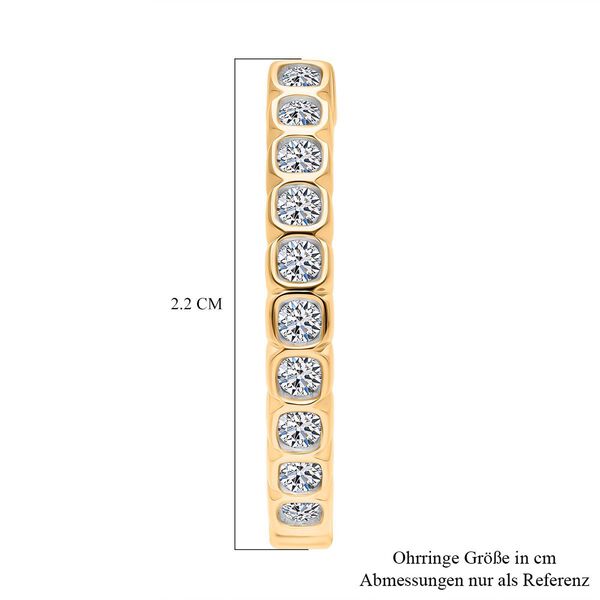 LUXURIANT 0,50 ct. SI Labor Diamant Ohrringe, 925 Silber 750 Gelbgold Vermeil image number 3