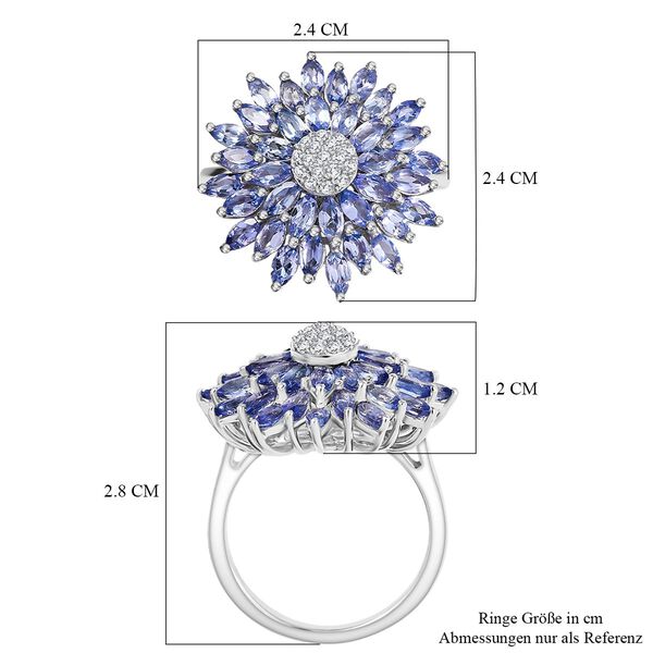 Tansanit und Moissanit Ring und Anh&auml;nger image number 14