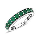 AAA sambischer Smaragd-Half-Eternity-Ring, 925 Silber platiniert, 0,78 ct image number 3